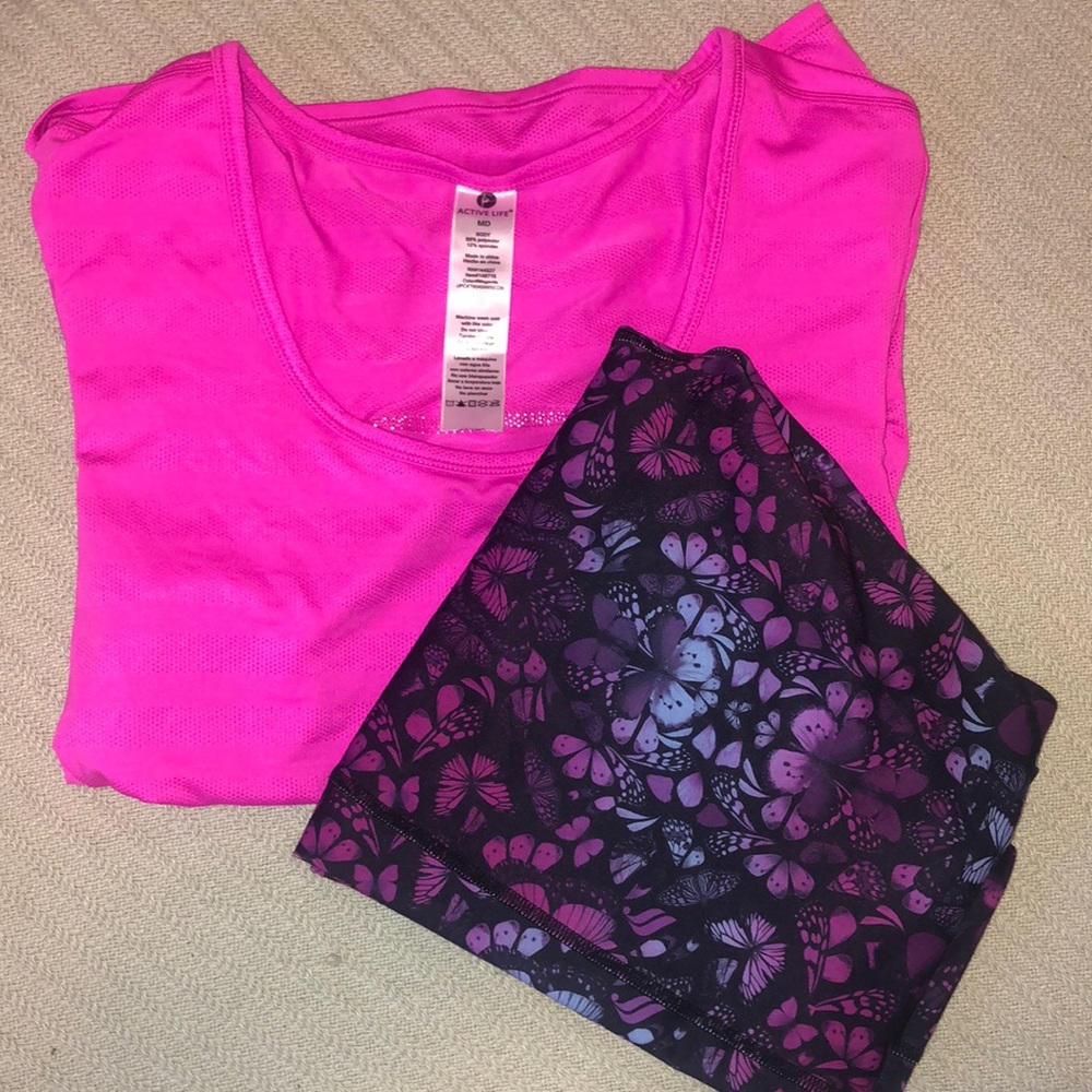 Powerhold Fabletics Leggings and Active Life Shirt